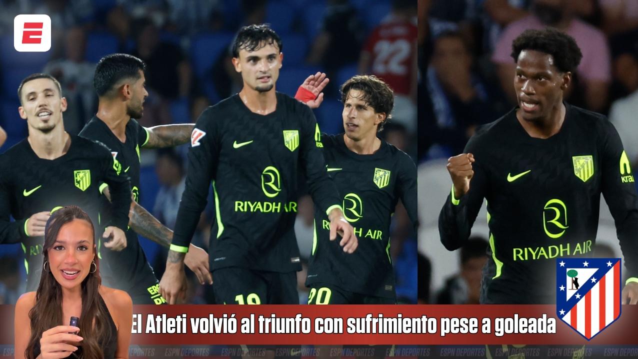 El Atleti volvió al triunfo con sufrimiento pese a goleada