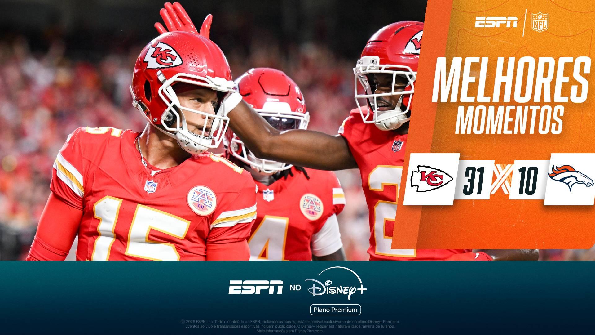 Mahomes retorna, Kenneth Walker estreia, e Chiefs dominam Broncos em estreia na NFL; VEJA como foi