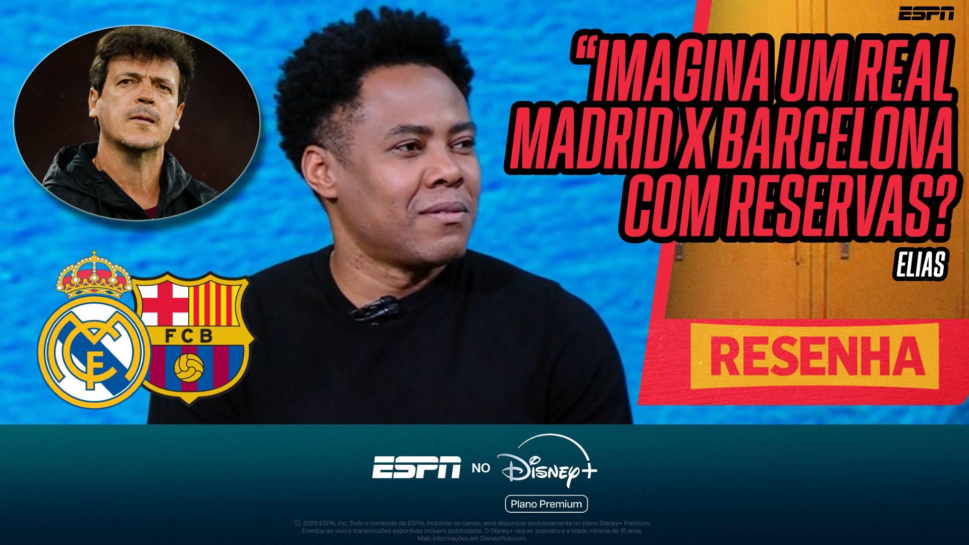 Elias compara Flamengo x Corinthians a Real Madrid x Barcelona e questiona Diniz: 'Não faria isso'