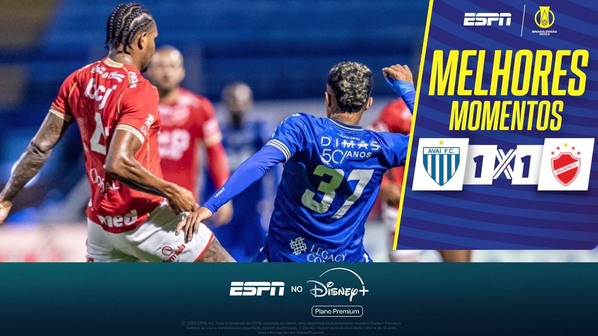 Avaí busca empate contra o Vila Nova pela Série B; VEJA os melhores momentos