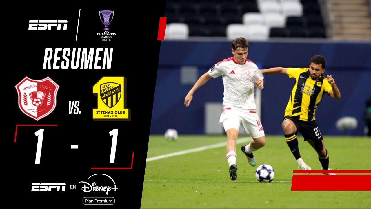 ¡Sobre el final, Al-Ittihad rescató un punto ante Al-Shamal!