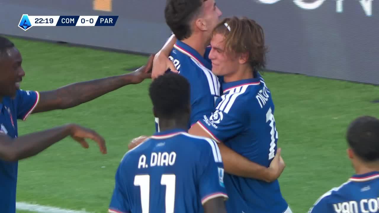 ¡Gran asistencia de Nico Paz! Ramón puso el 1-0 ante Parma