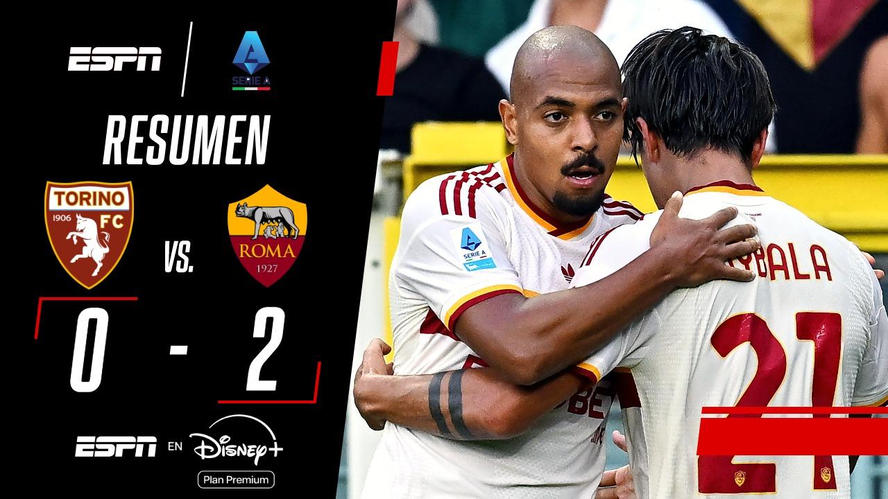 Roma se impuso 2-0 en su visita a Torino y se ubica como líder de la Serie A con puntaje ideal