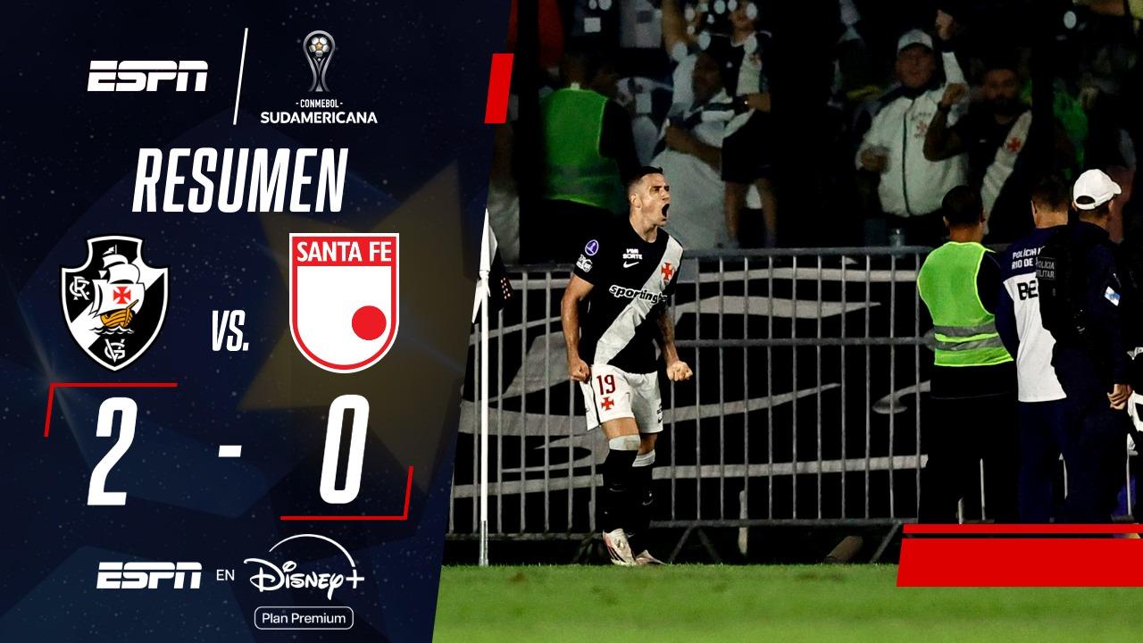 Vasco da Gama derrotó 2-0 a Independiente Santa Fe y avanzó a las semifinales de la CONMEBOL Sudamericana