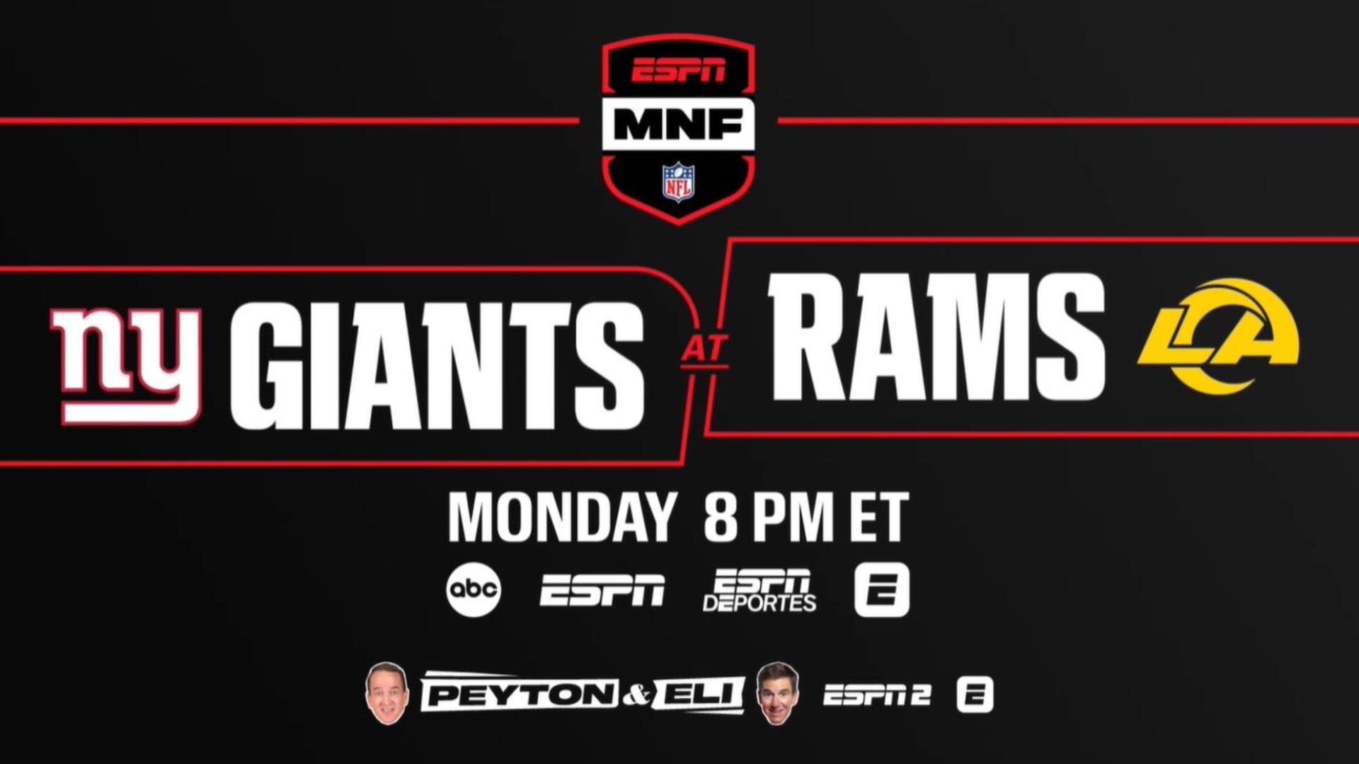 Don't miss Giants vs. Rams on MNF