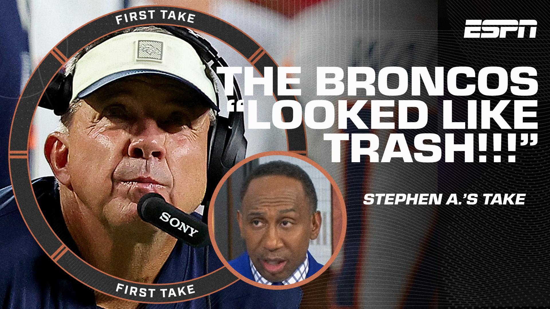 'DENVER LOOKED LIKE TRASH!' - Stephen A. reacts to the Broncos' loss to the Chiefs | First Take
