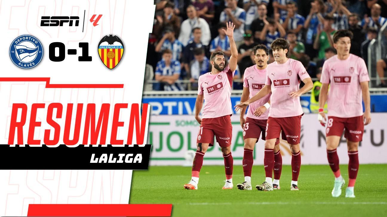 Luis Rioja le da la victoria al Valencia ante el Alavés