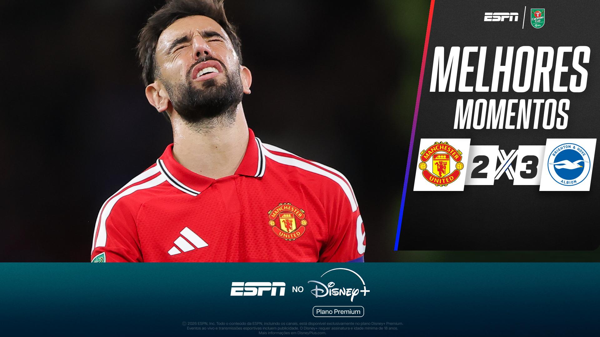 Brighton elimina o Manchester United da Copa da Liga com virada relâmpago e 'cala' o Old Trafford; VEJA
