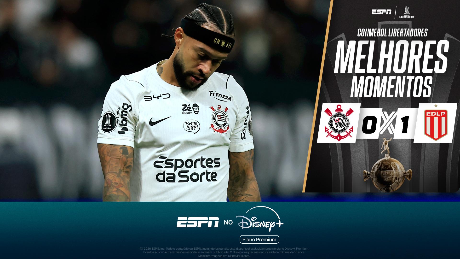 Estudiantes marca no fim, Memphis perde pênalti no último lance e Corinthians dá adeus à Libertadores; melhores momentos