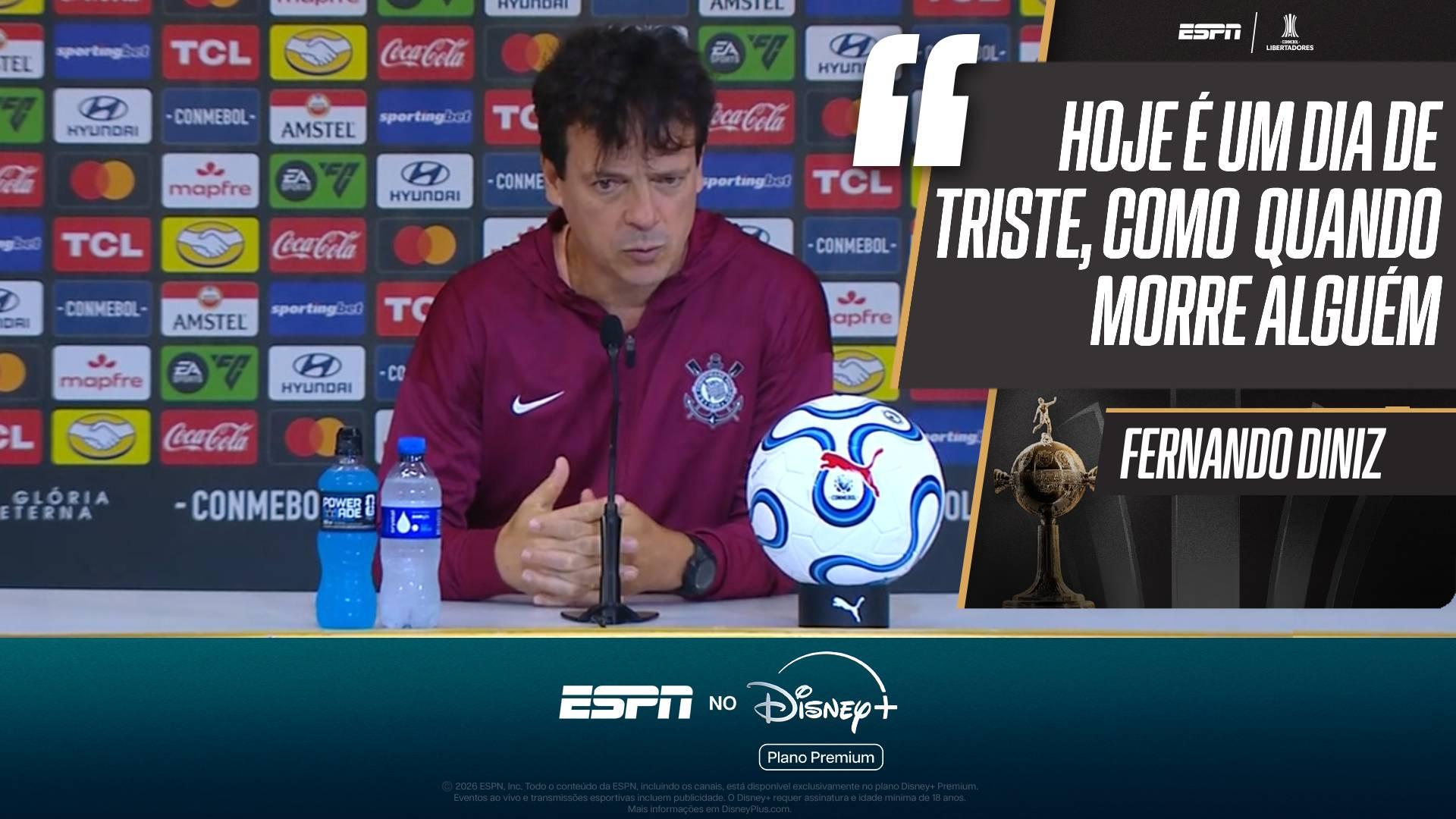 Diniz lamenta eliminação do Corinthians na Libertadores: 'Dia triste como quando morre alguém'