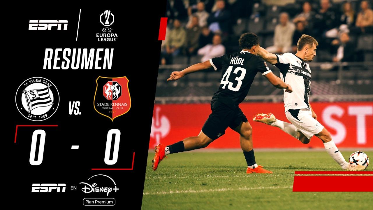 Sturm Graz y Rennes repartieron puntos en la Europa League