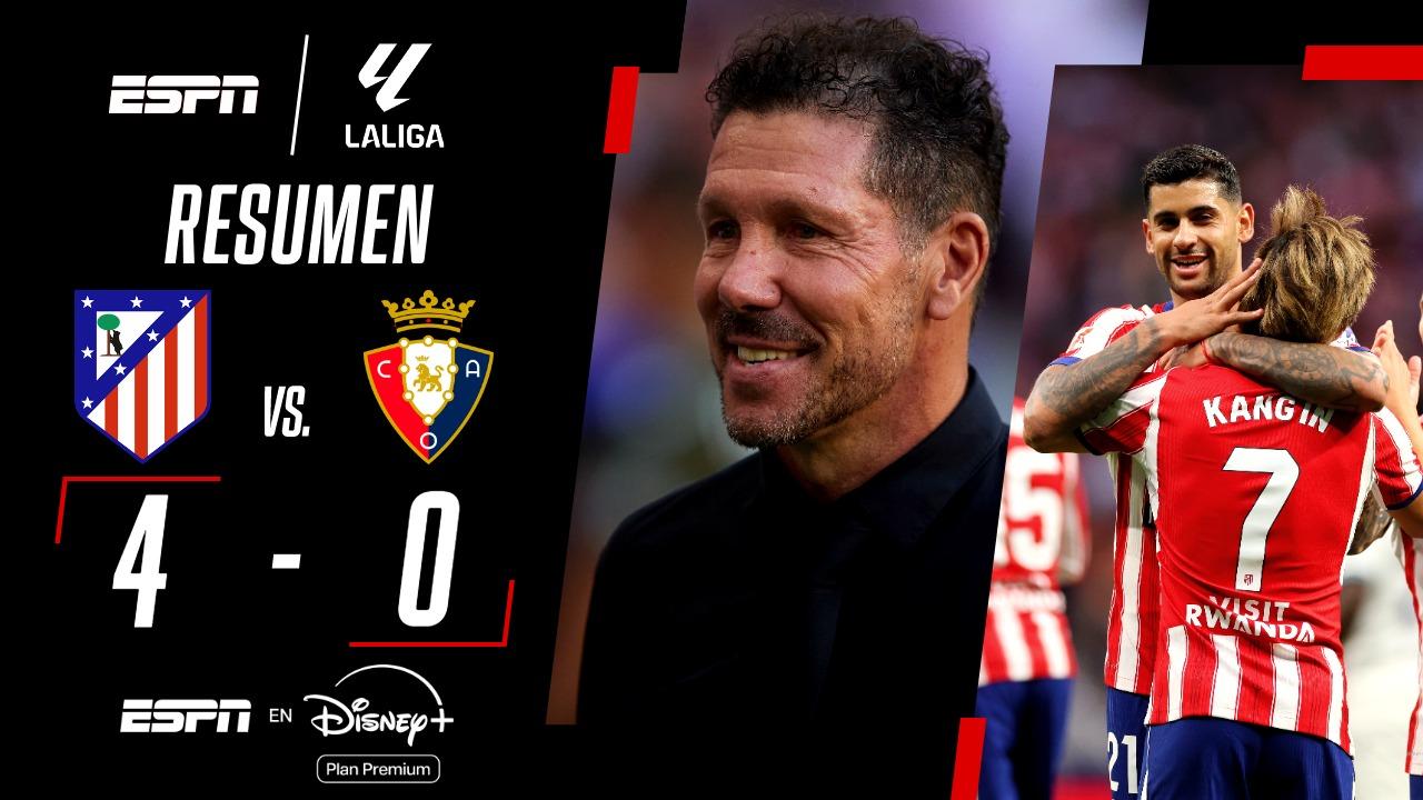 ¡Goleada total del Atlético de Madrid contra Osasuna en LaLiga!