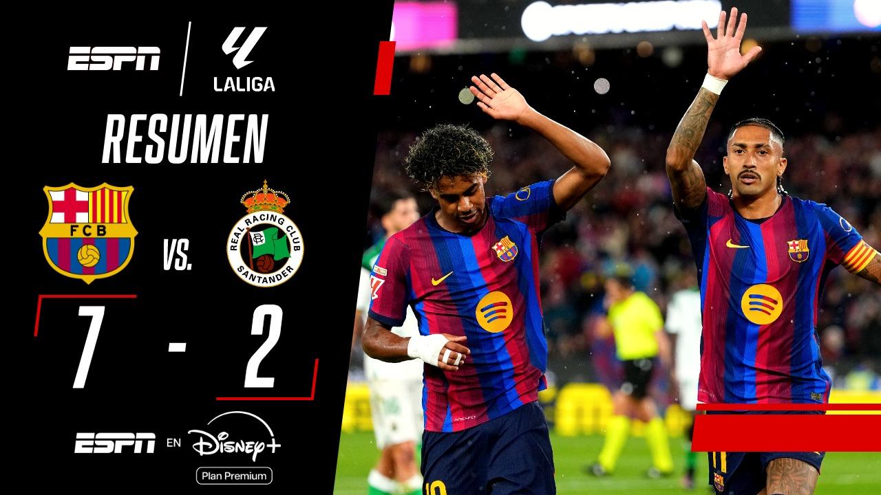 ¡Fútbol total! Barcelona aplastó al Racing de Santander