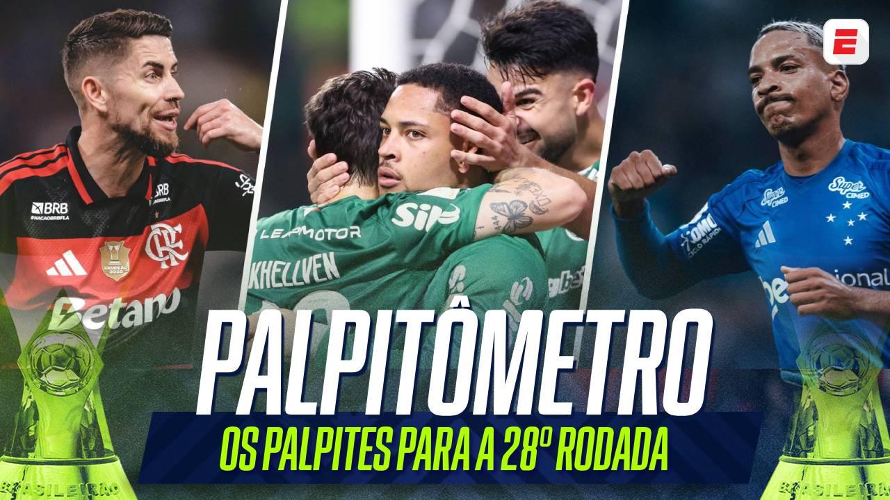 Flamengo segura a liderança ou Palmeiras volta ao topo? VEJA o Palpitômetro da 28ª rodada do Brasileirão