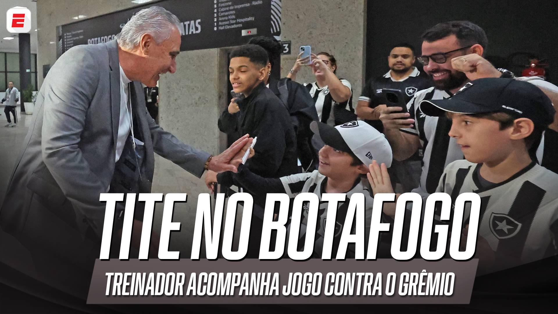 Tite é anunciado pelo Botafogo e chega ao Nilton Santos para acompanhar duelo contra o Grêmio pelo Brasileirão