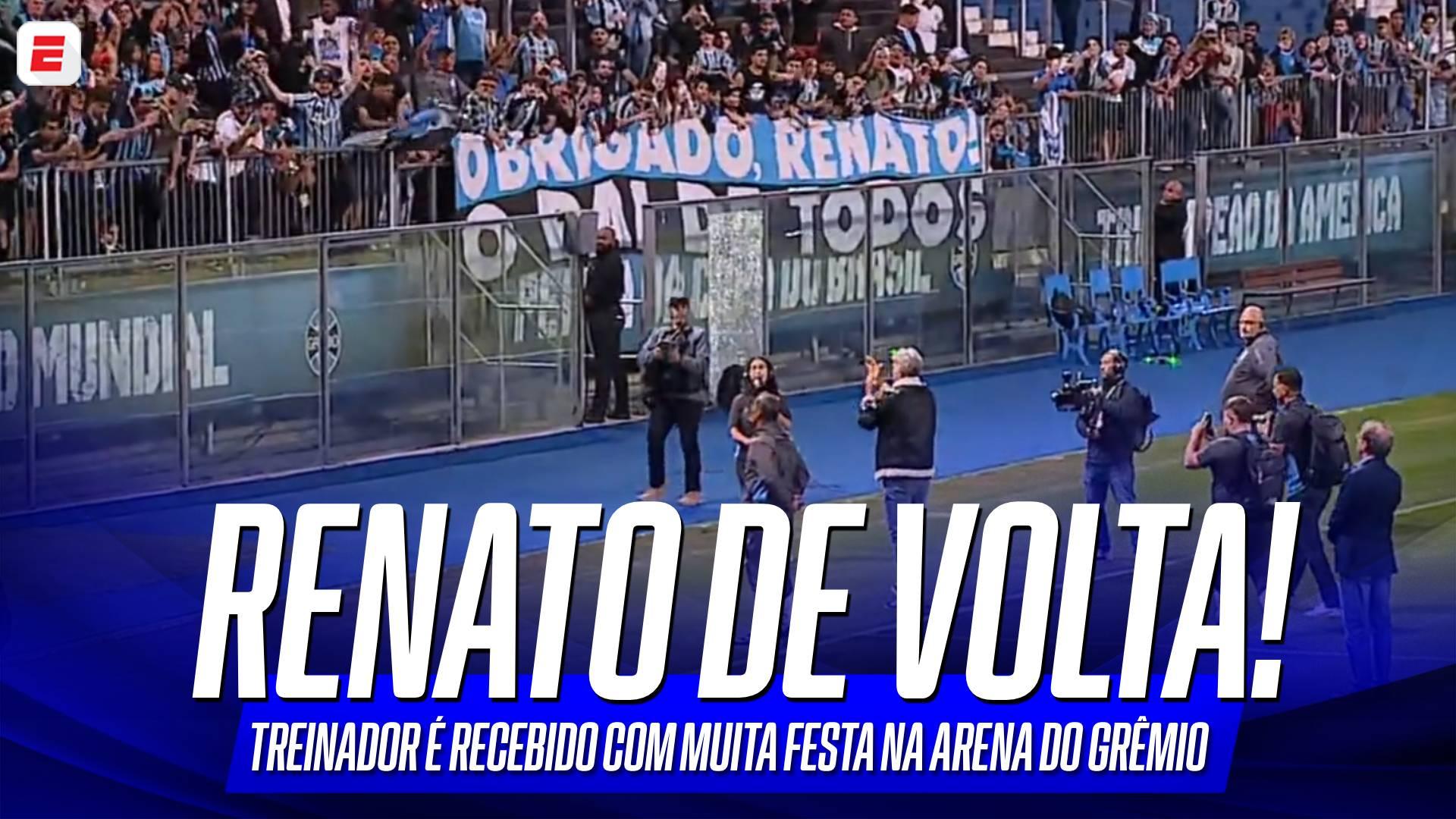 Renato Gaúcho de volta ao Grêmio! Treinador é recebido com muita festa na Arena; VEJA