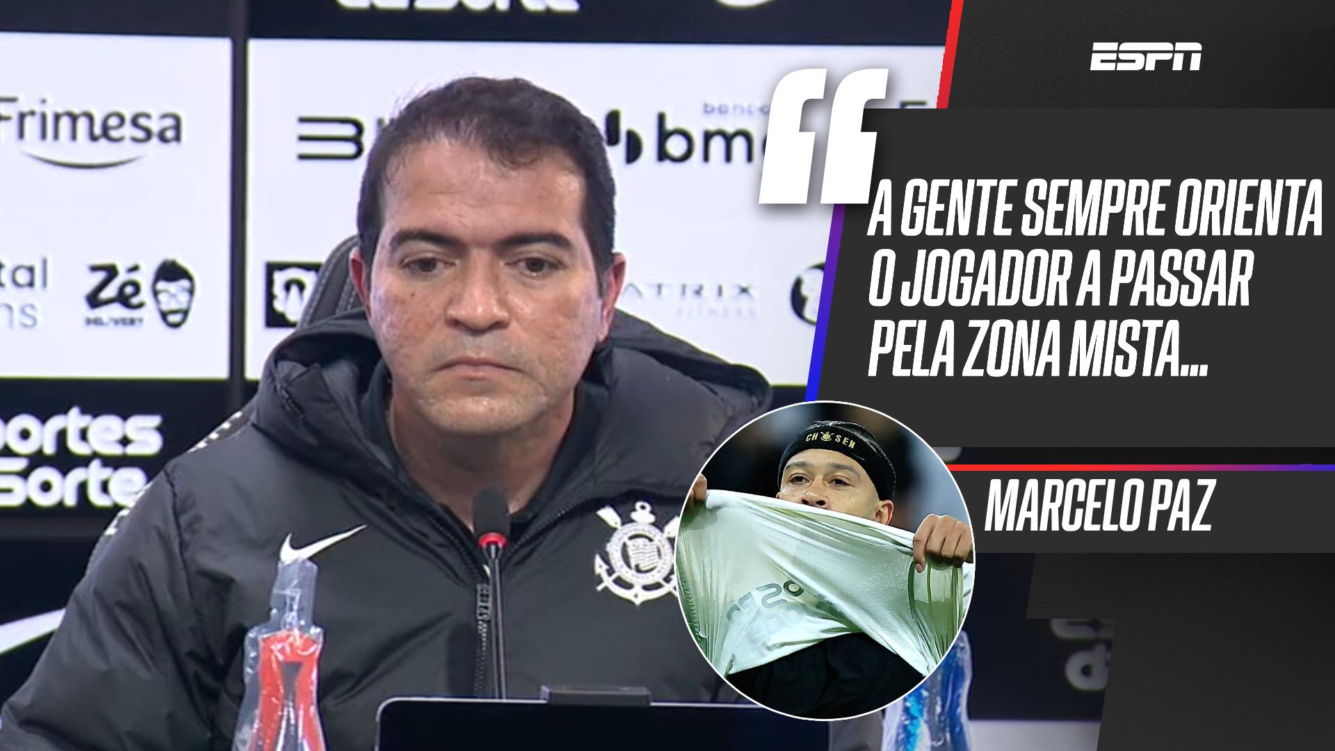 Por que Memphis Depay não passou na zona mista após Corinthinas x Estudiantes? Marcelo Paz dá resposta direta