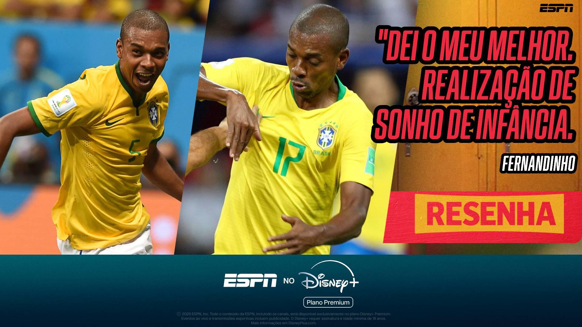 Fernandinho disputou as Copas do Mundo de 2014 e 2018 e é sincero sobre participações: 'Não fico remoendo resultados'