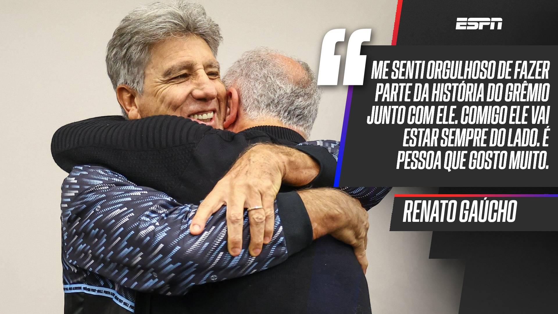 Renato Gaúcho rasga elogios a Felipão e comemora trabalhar ao lado dele no Grêmio: 'É uma lenda'