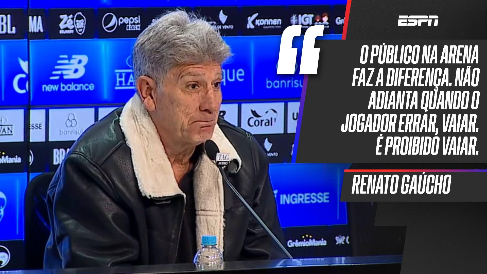 'É proibido vaiar': Renato Gaúcho dispara em coletiva do Hrêmio e pede apoio da torcida