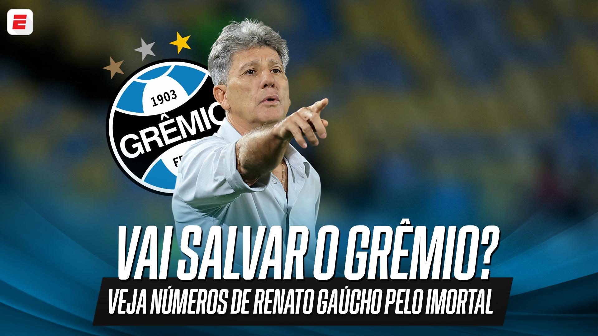 Renato Gaúcho vai conseguir salvar o Grêmio? Veja números do treinador no Imortal