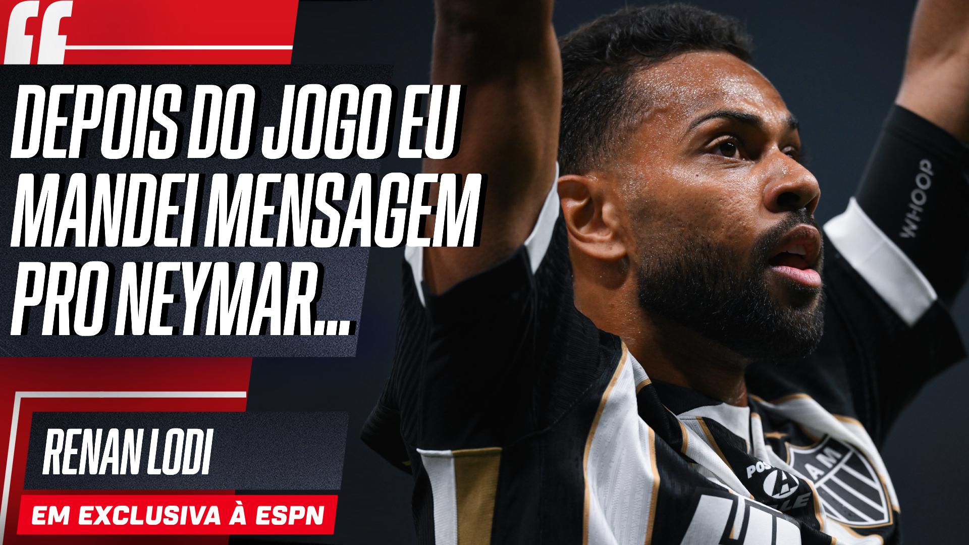 Renan Lodi conta bastidores de provocação à Neymar após classificação na Sul-Americana: 'Quando acabou o jogo eu mandei uma mensagem pra ele...'