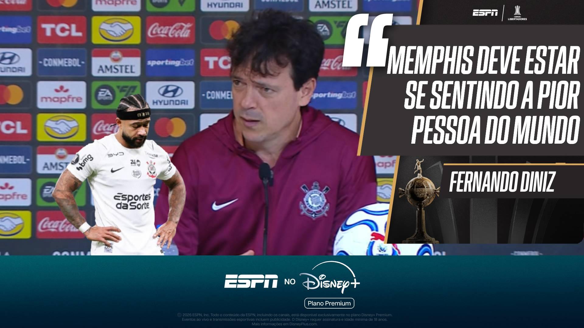 Diniz detalha abraço em Memphis após eliminação do Corinthians: 'Deve estar se sentindo a pior pessoa do mundo'