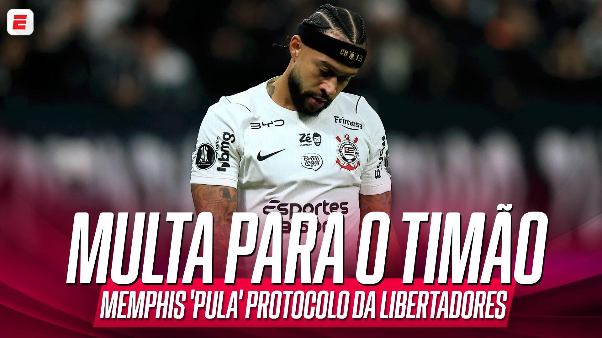 Memphis Depay 'pula' protocolo da CONMEBOL após eliminação da Libertadores, e Corinthians vai arcar com multa
