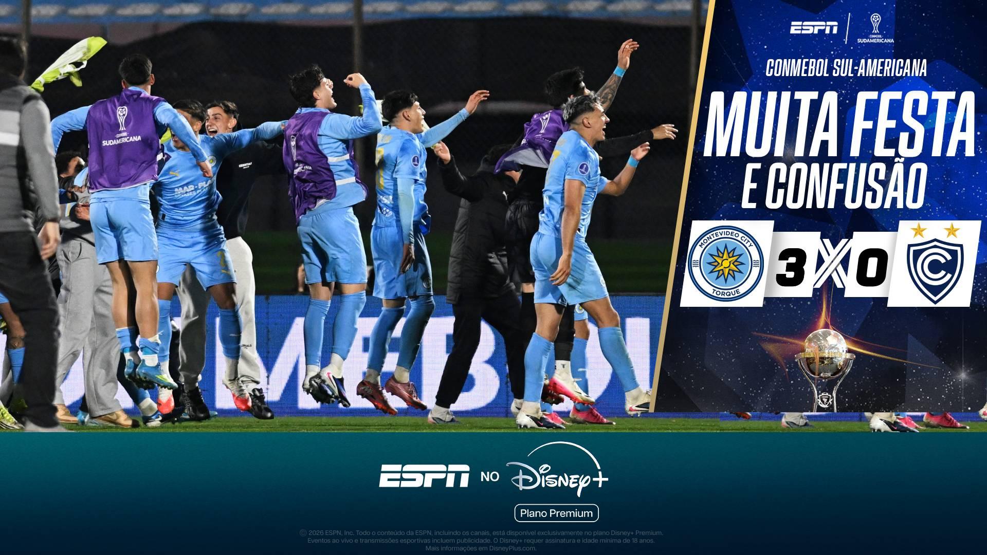 Adversário do Atlético-MG na Sul-Americana, Montevideo City Torque comemora muito e final de jogo quase acaba em confusão