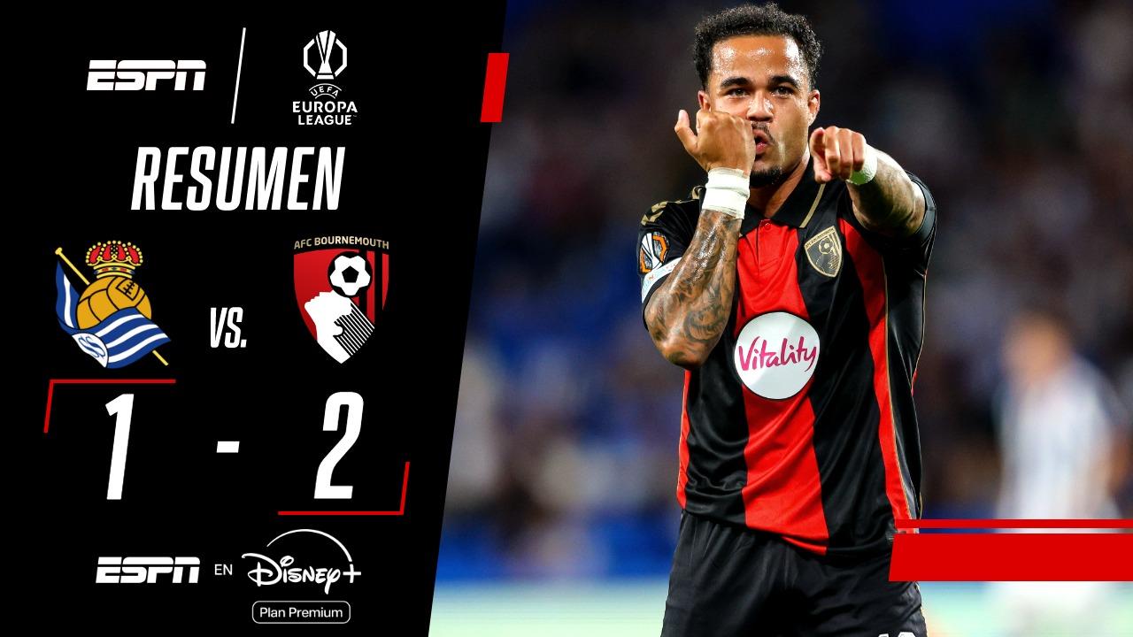 Bournemouth debutó en la Europa League con un triunfo ante la Real Sociedad