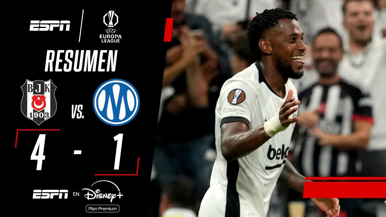 ¡Goleó el Besiktas! Fue triunfo 4 a 1 ante el Marsella en el debut en la Europa League