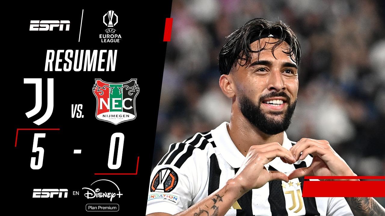Con un gol de Nico González, Juventus goleó al NEC en su debut por Europa League