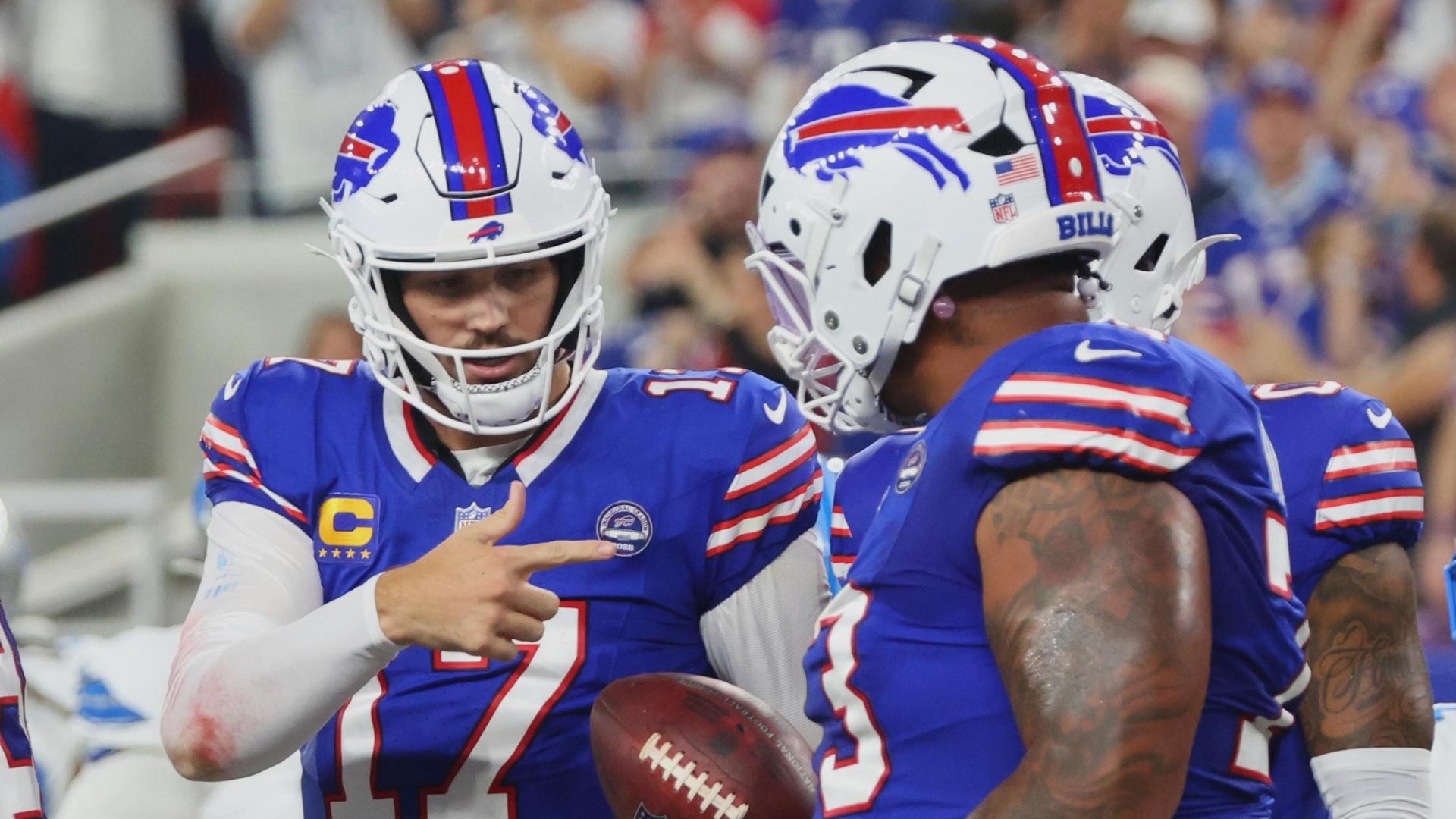 Josh Allen opens the Bills' new stadium with a 5-TD outing in a 41-31 win over the Lions