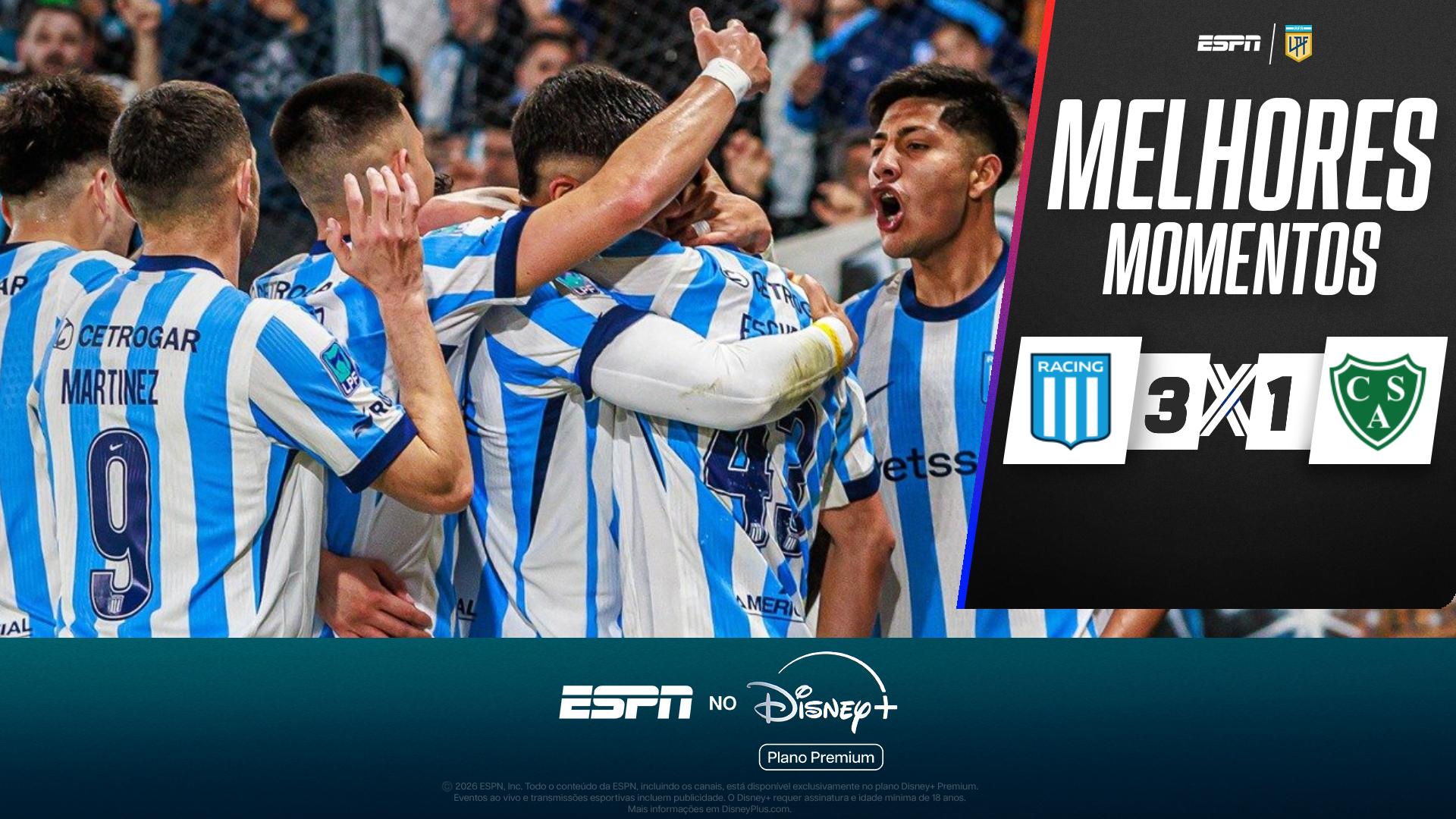 Racing vence Sarmiento com golaço absurdo de Escudero e volta a vencer no Argentino; VEJA como foi
