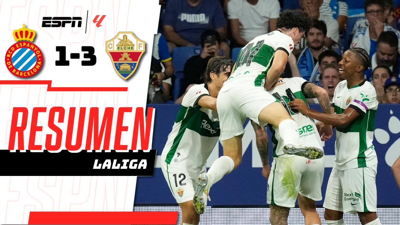 ¡Fer Niño lidera al Elche al triunfo 3-1 sobre el Espanyol con un doblete!