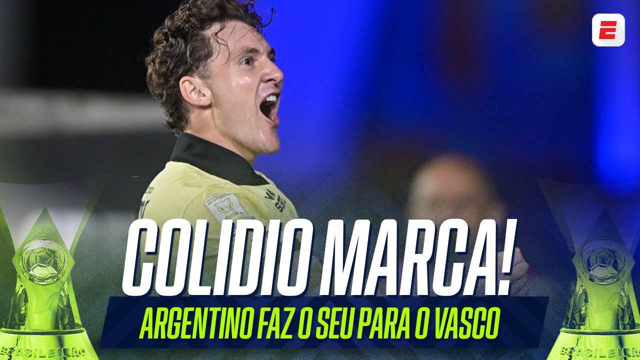 Colidio deixa o seu e abre goleada do Vasco contra o Coritiba: VEJA o gol do argentino