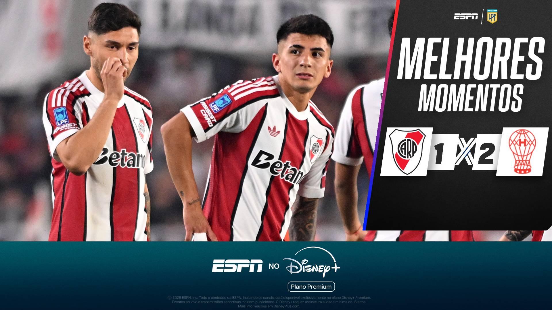 River Plate perde Almada por lesão, sofre gol de 'jogador do Boca Juniors' e tropeça em casa contra o Huracán no Argentino; veja como foi