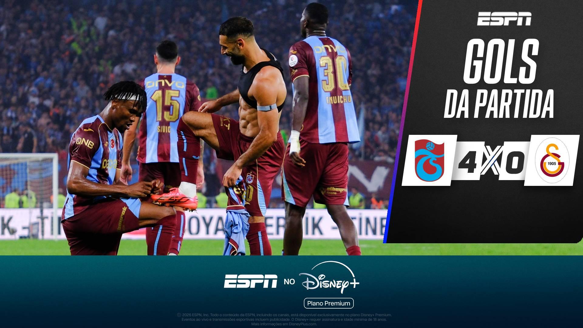 Salah marca hat-trick, dá assistência e é protagonista da vitória do Trabzonspor sobre o Galatasaray pelo Turco; VEJA gols