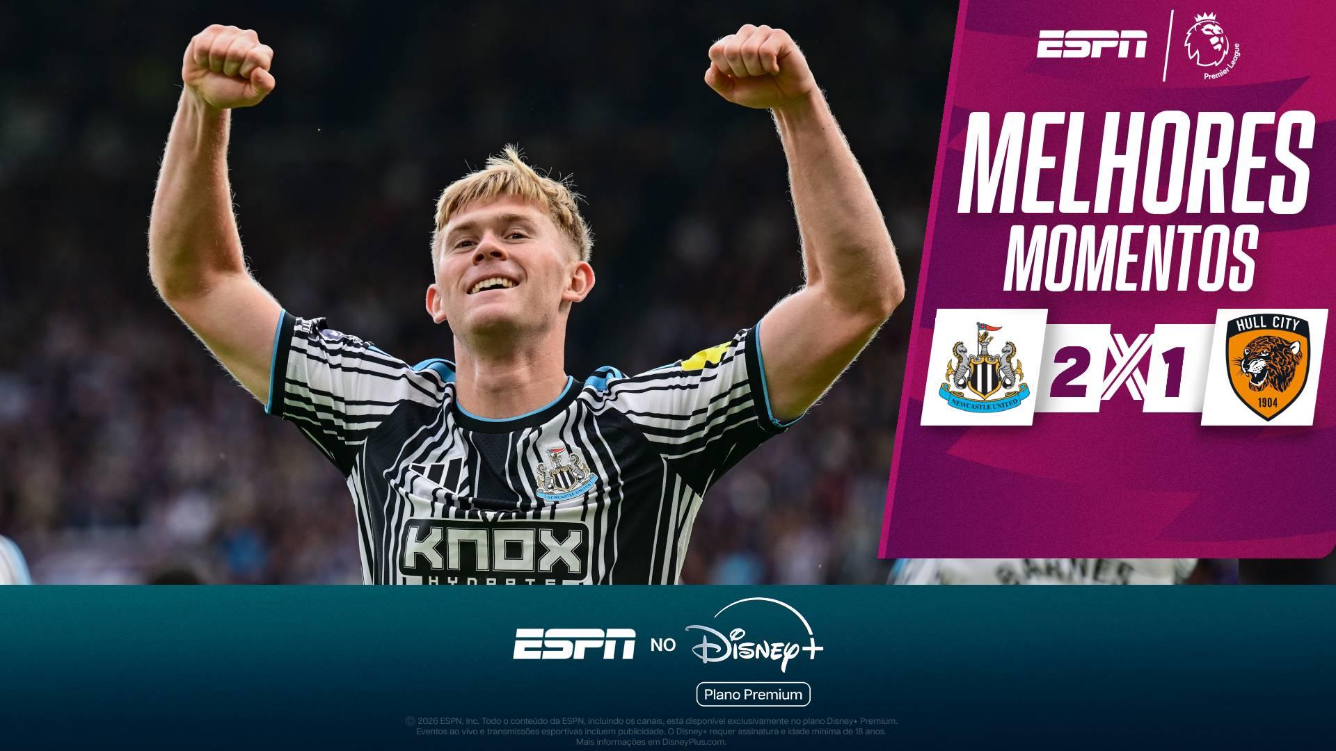 Newcastle vence Hull City com começo avassalador e dois gols em 10 minutos na Premier League