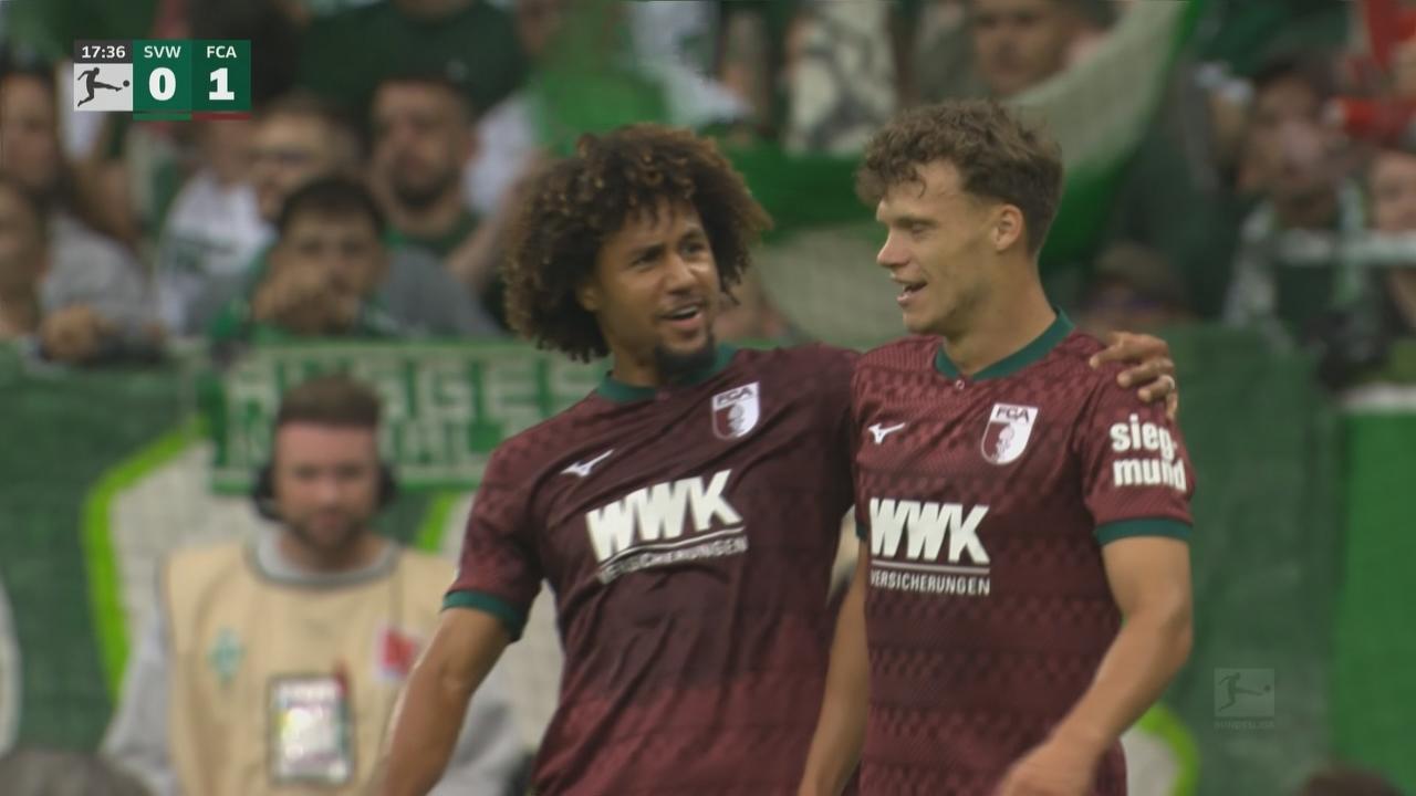 ¡Contra letal del Augsburgo! Fellhauer festejó el 1-0
