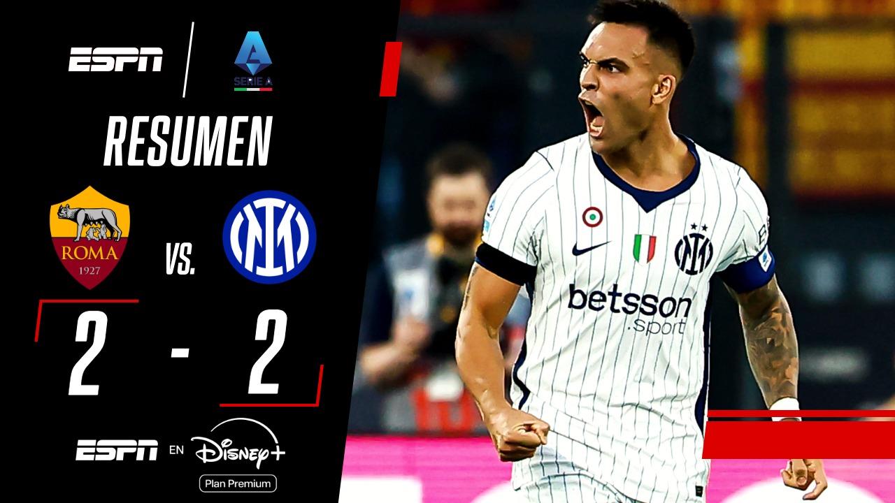 Lautaro Martínez y un doblete para rescatar a Inter ante Roma