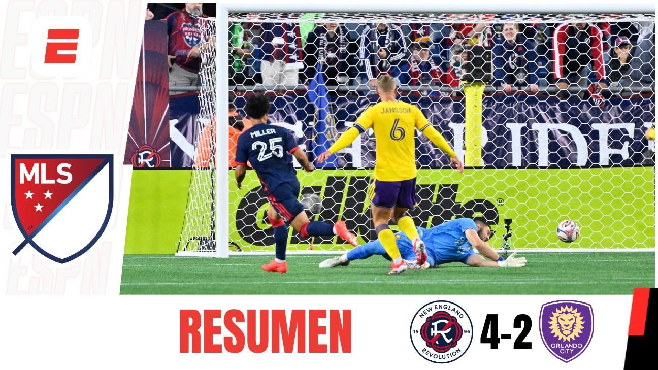 New England sentencia 4-2 a Orlando City con dos golpes en el descuento