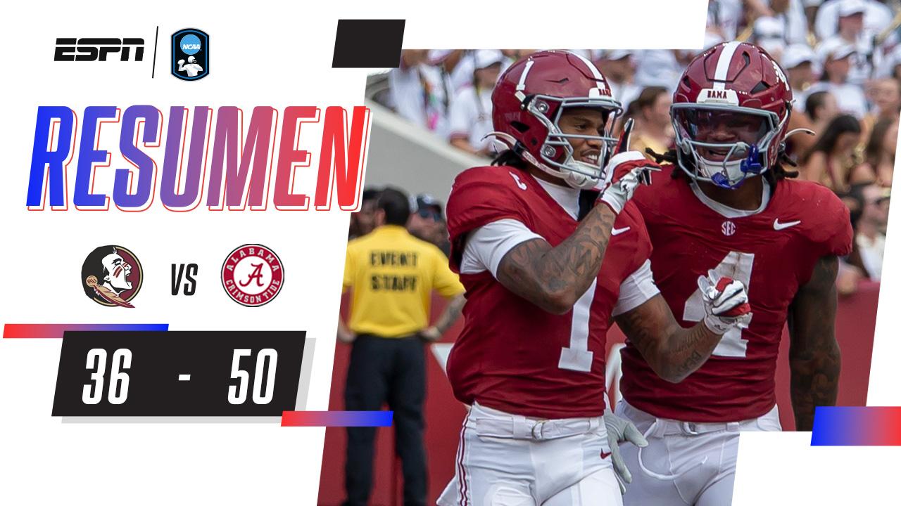 ¡Alabama derrota de forma contundente a Florida State! | Resumen