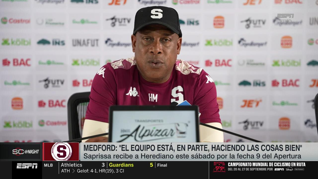 Hernán Medford reconoce la preocupación en Saprissa: "El nivel me deja tranquilo, pero el resultado jamás"