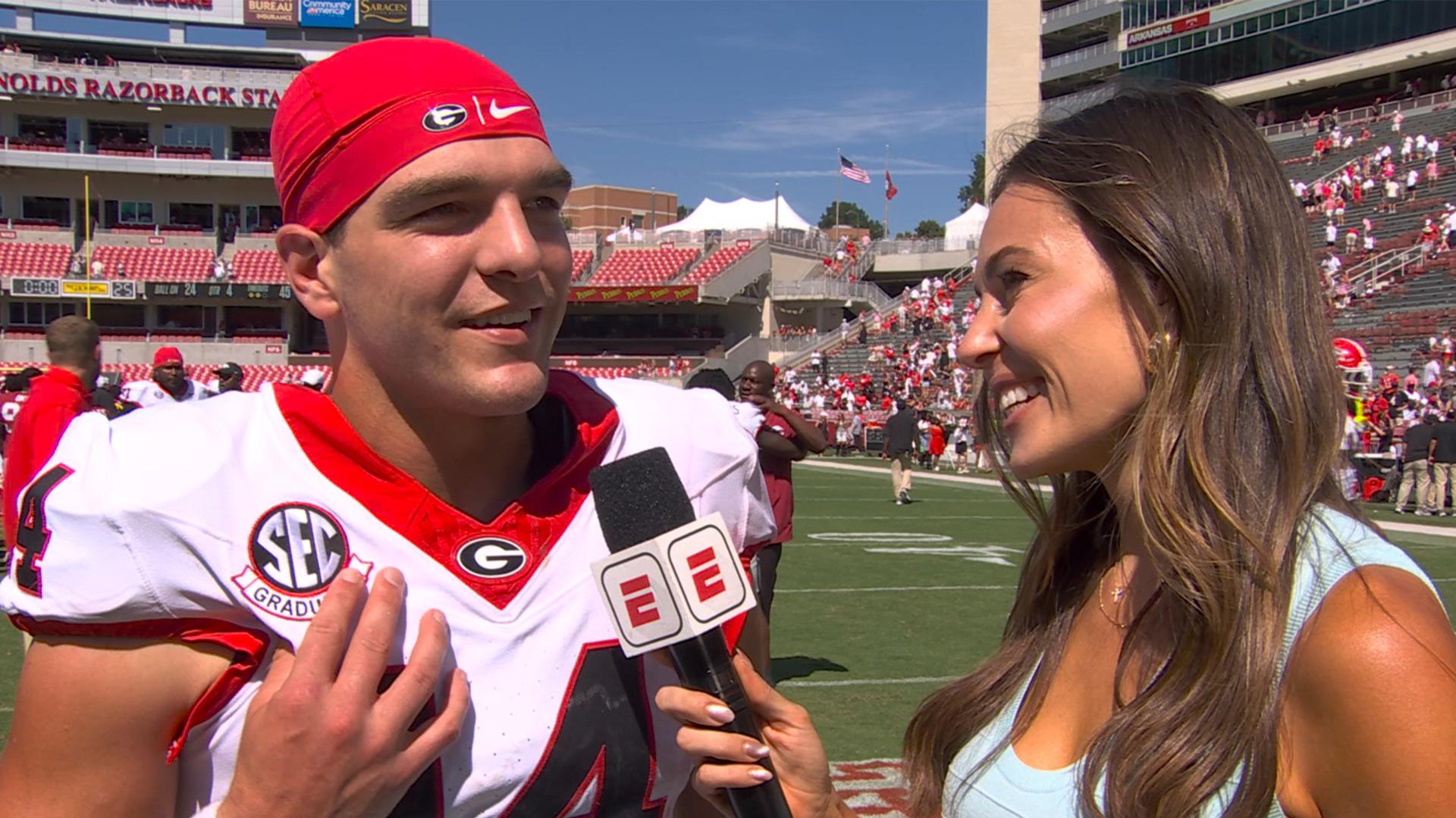 Gunner Stockton thanks his Bulldog teammates for making his job easy