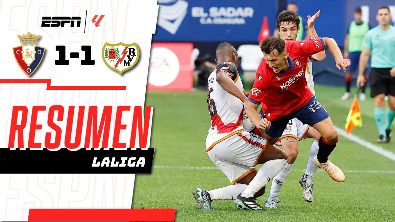 ¡Osasuna y Rayo empatan y llegan a 7 puntos en LaLiga!