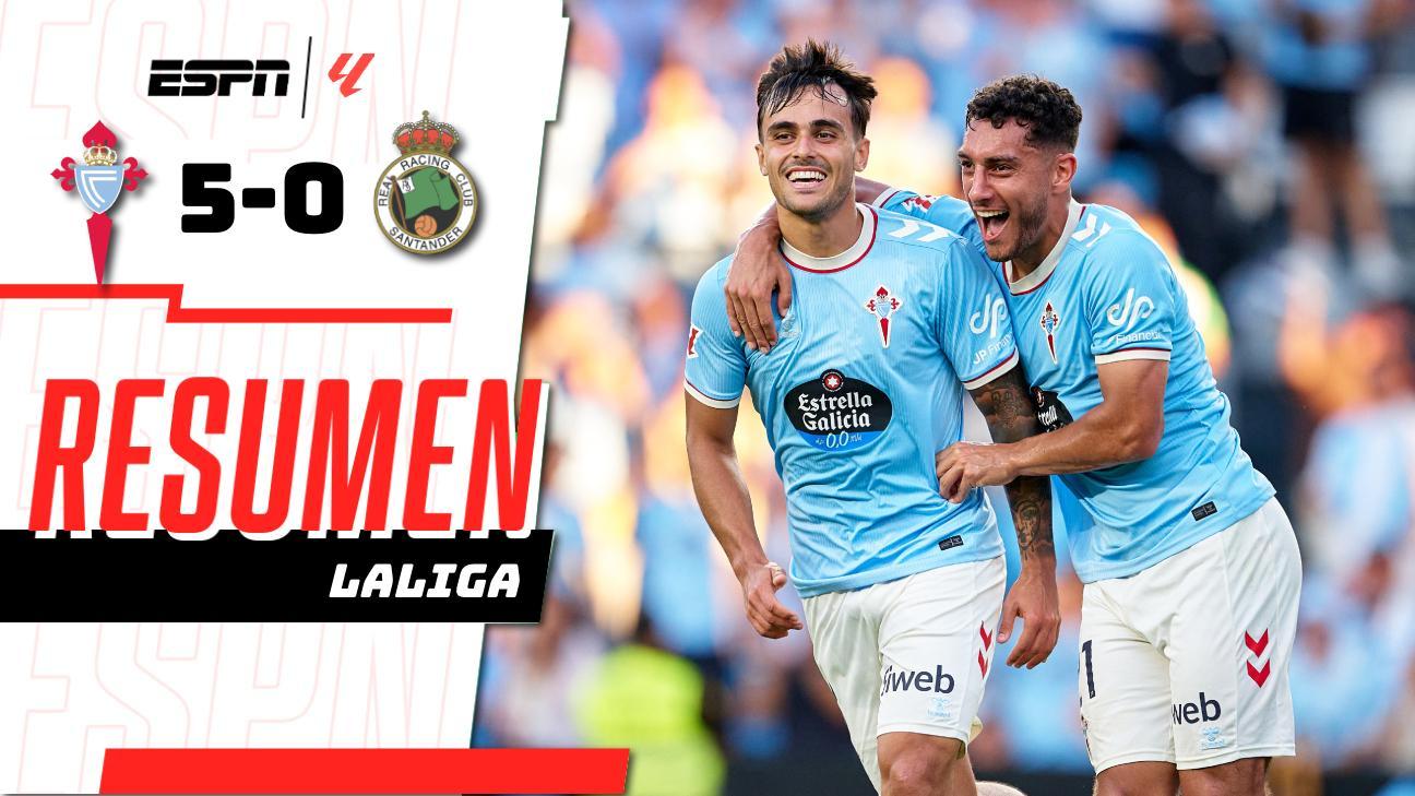 ¡El Celta golea al Racing 5-0 en casa y se lleva los tres puntos!