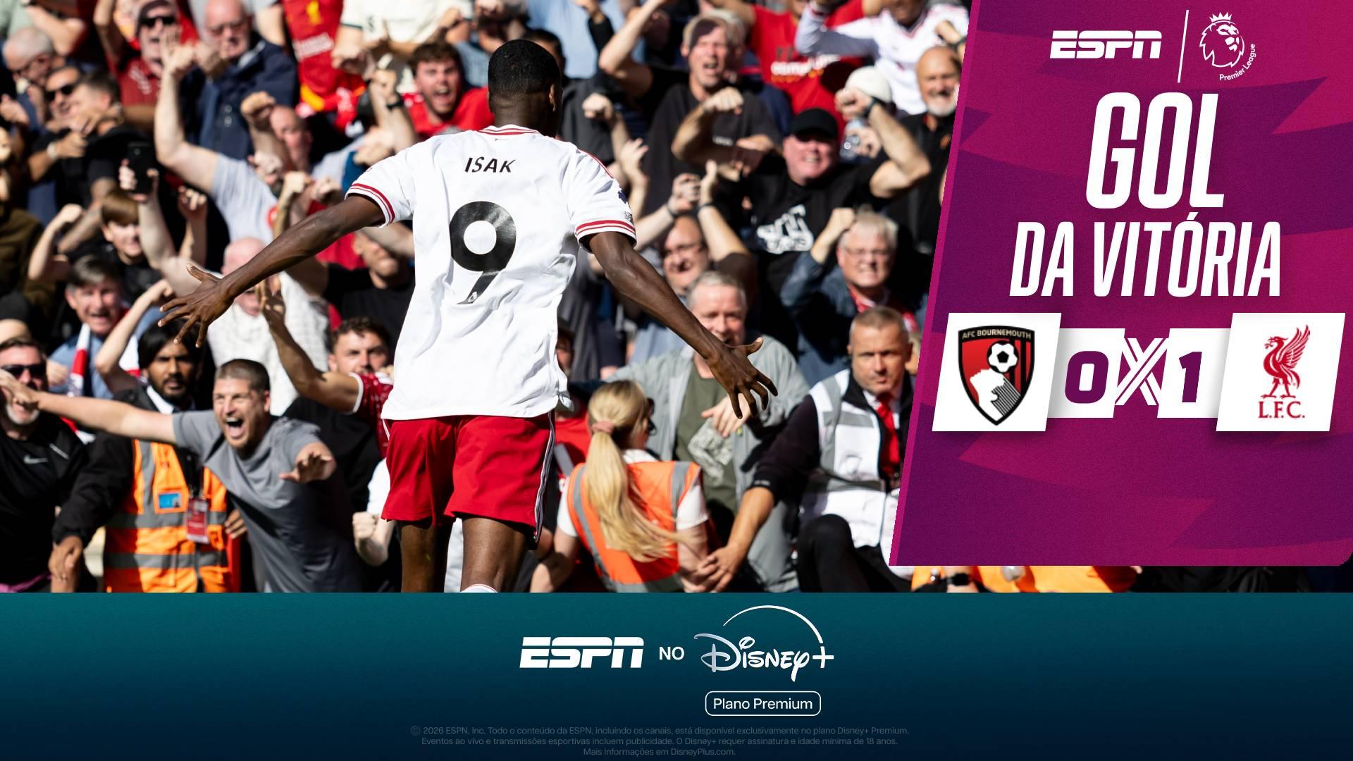 VEJA gol marcado por Alexander Isak que garantiu a vitória do Liverpool contra o Bournemouth