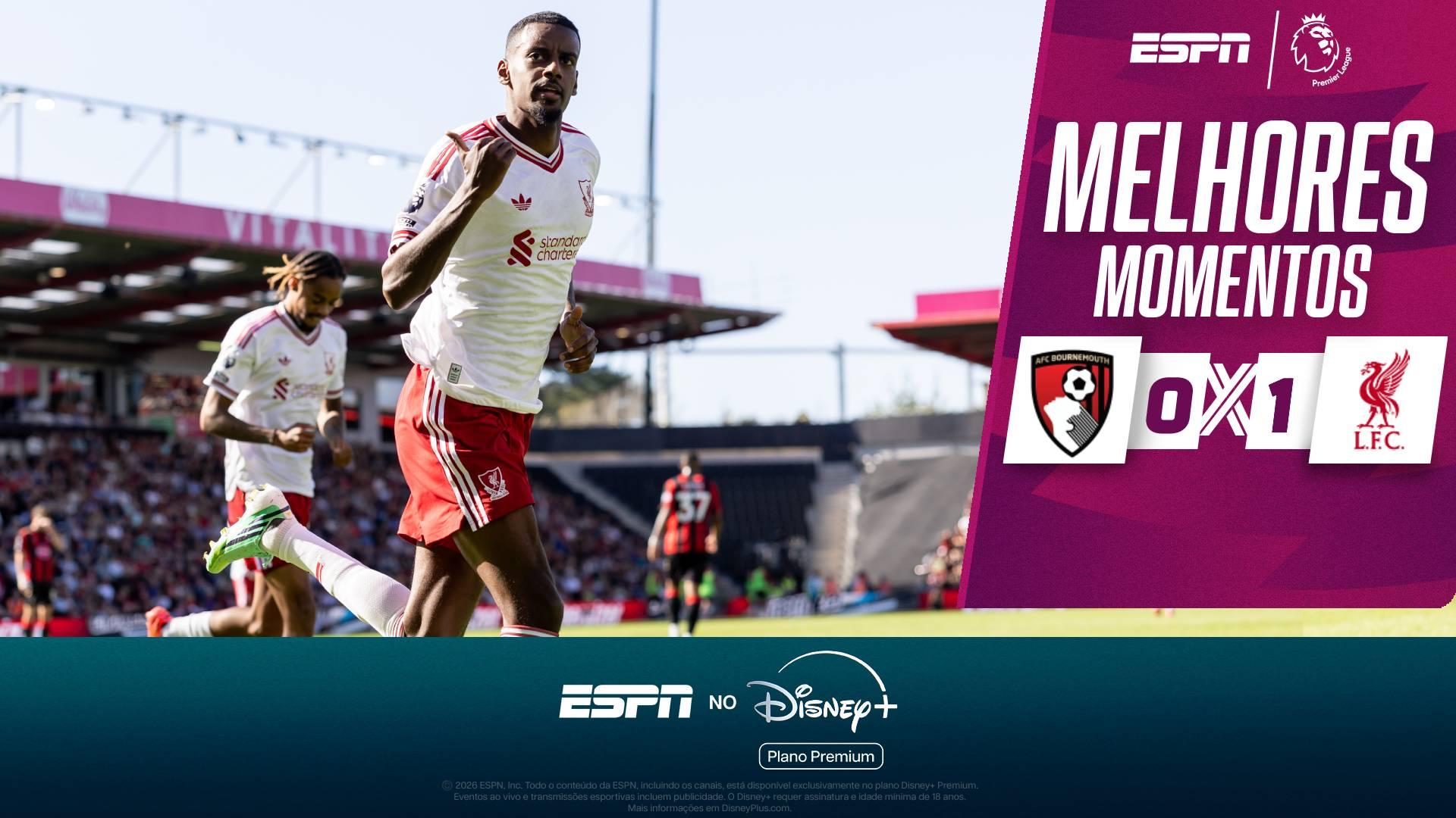 Liverpool vence o Bournemouth pela Premier League com defesas de Alisson e sem grandes chances de Rayan; melhores momentos