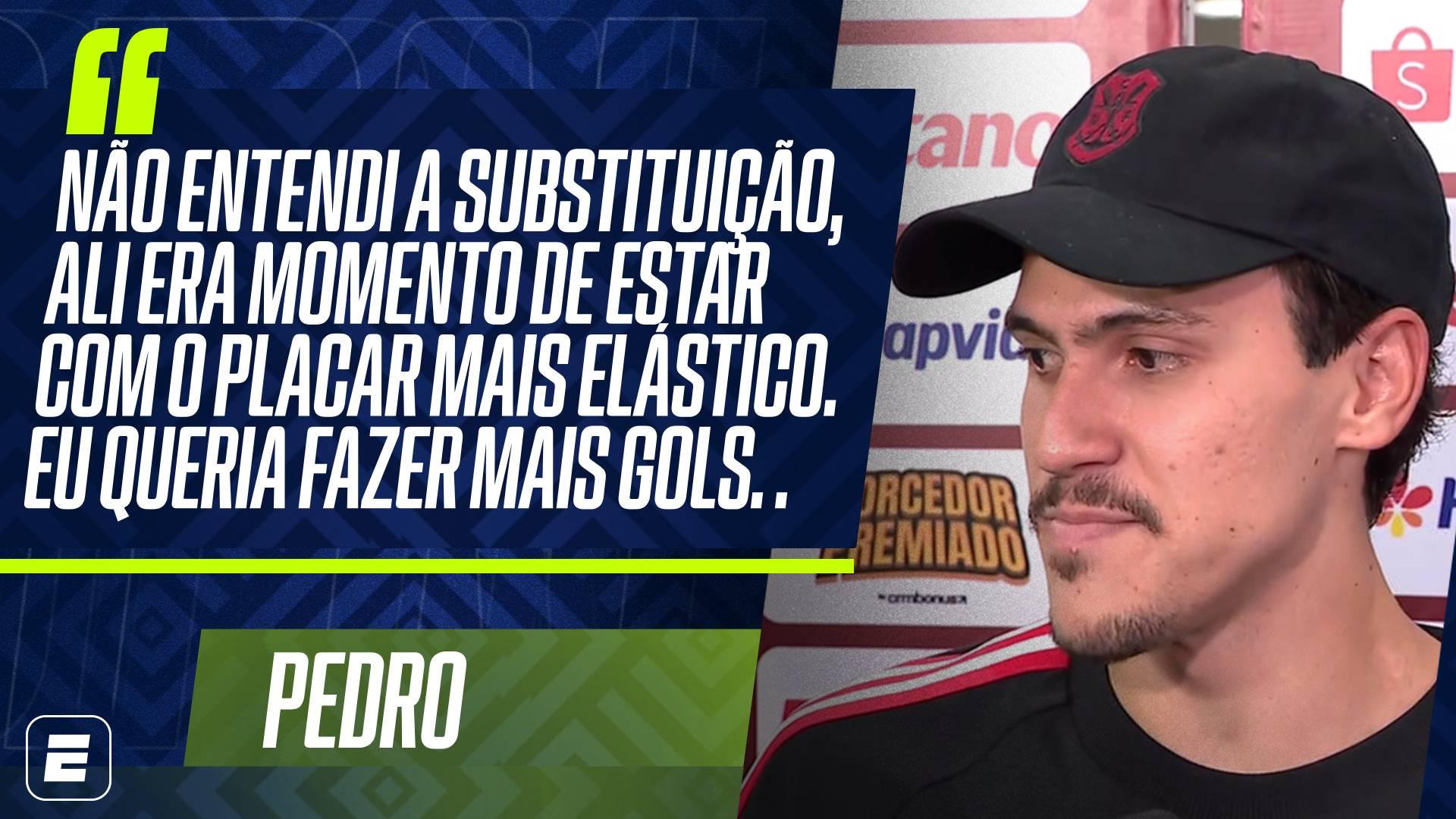Pedro explica irritação ao ser substituído em Flamengo x Red Bull Bragantino após fazer o gol: 'Não entendi, era momento de abrir mais o jogo'